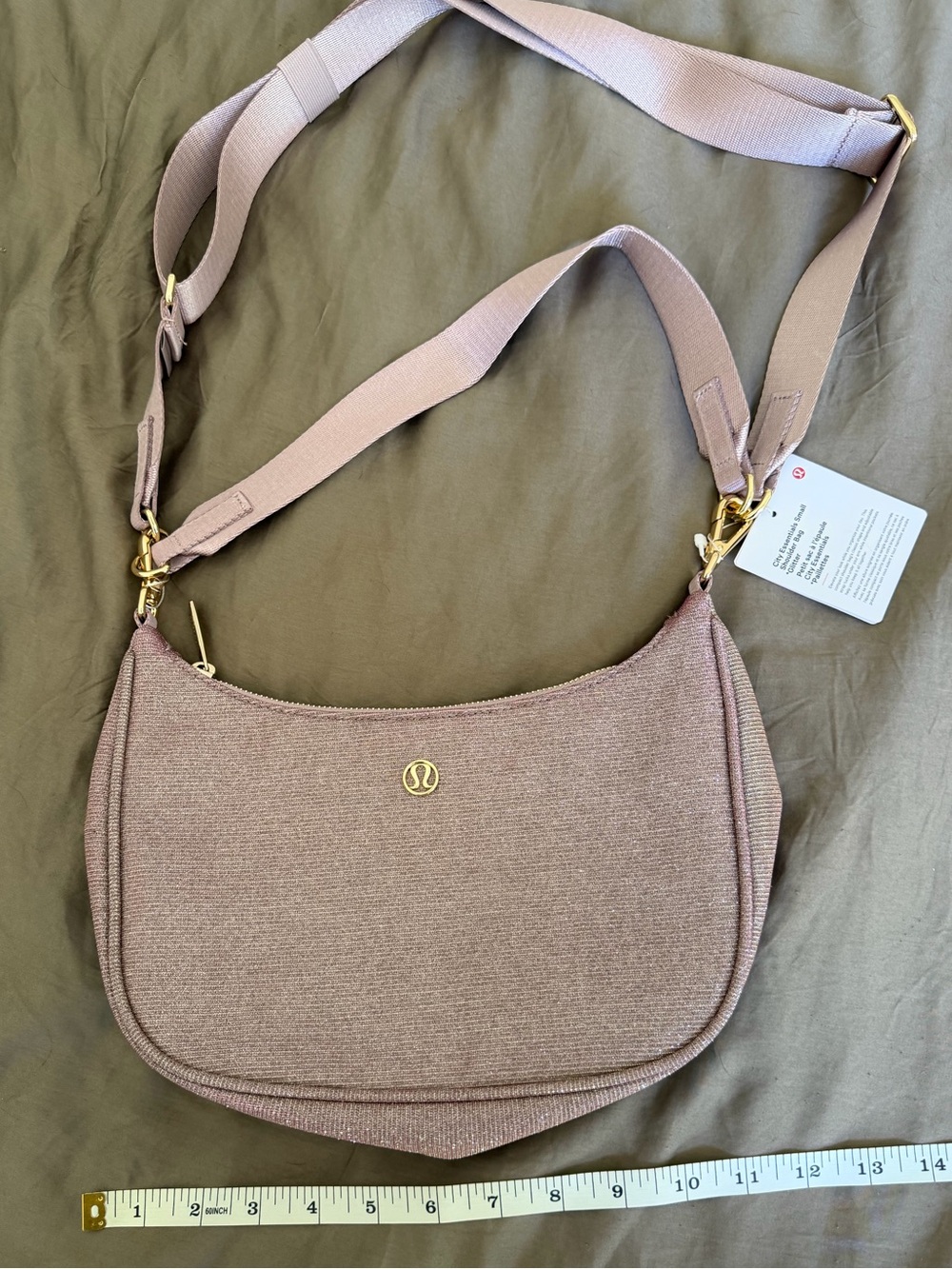 Lululemon City Essentials Small Pink Glitter Bag - New With Tags